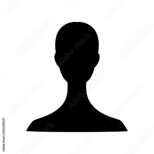 Silhouette of a head and shoulders of a person in black