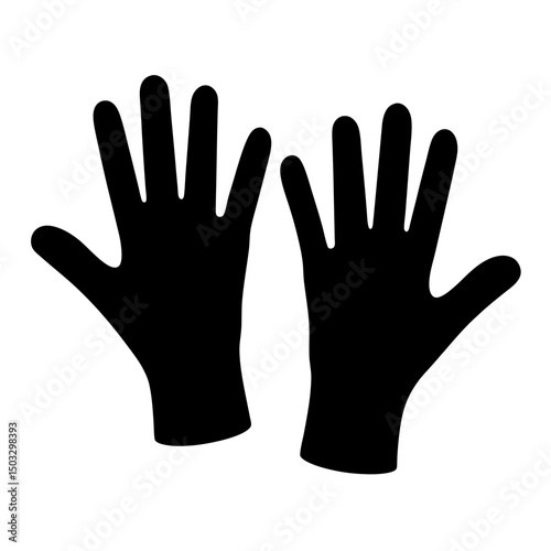 Two black silhouetted human hands are shown against a white background