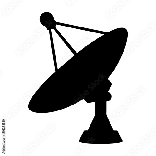 Silhouette of a satellite dish for communication and broadcasting signals