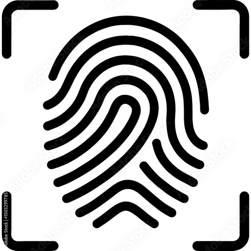 Minimalist fingerprint scanner icon