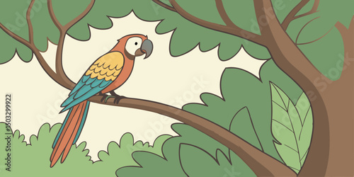 parrot on branch