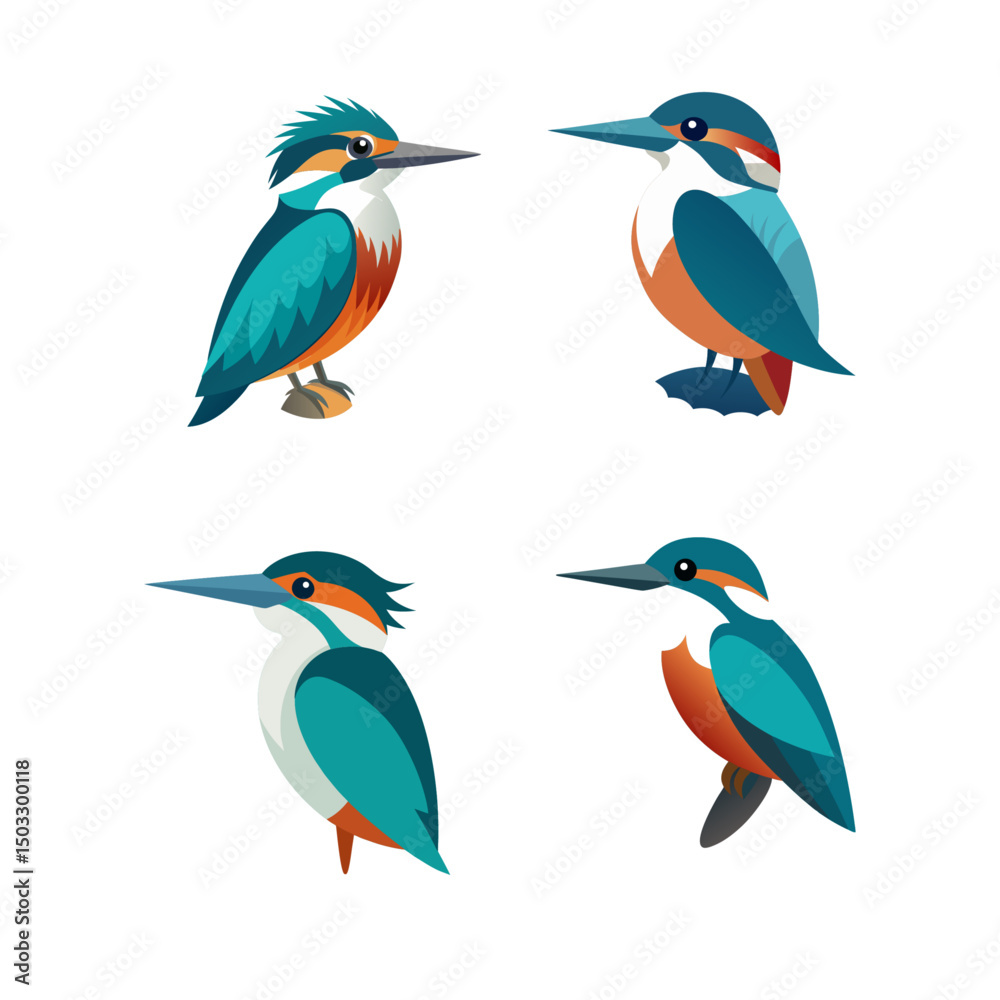 Obraz premium set of colorful birds