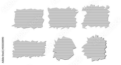 Tear blank lining paper set with different shapes