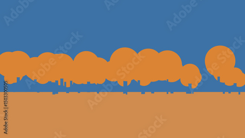A captivating minimalist landscape artwork depicting a stylized sunset over a flat horizon, featuring a unique blend of abstract shapes and color palettes for a calming visual experience.