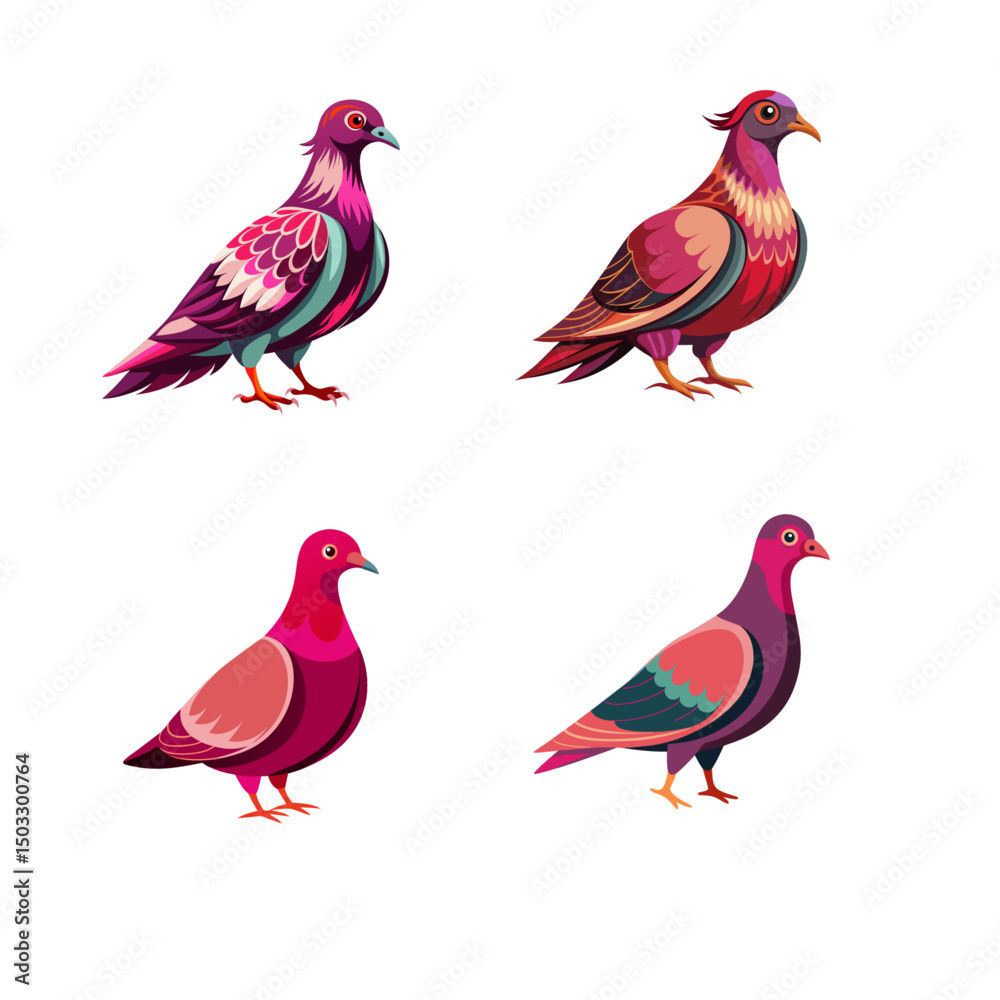 Fototapeta premium collection of birds