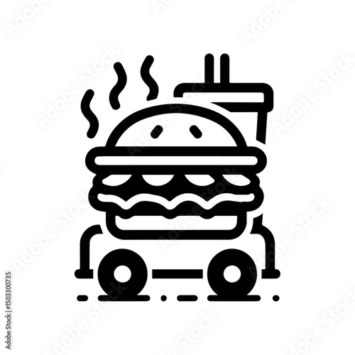 burger icon  silhouettes vector 