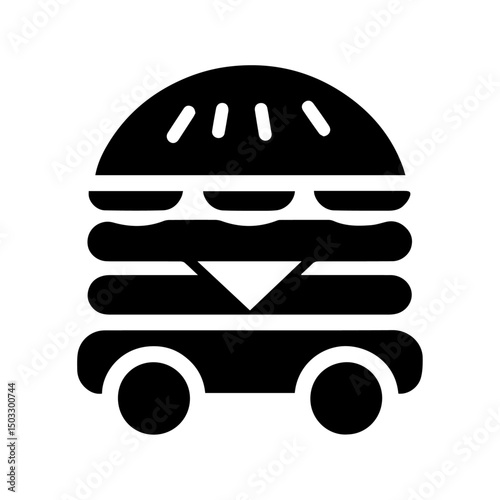 burger icon  silhouettes vector 