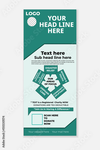 Roll up banner stand template and layout design 