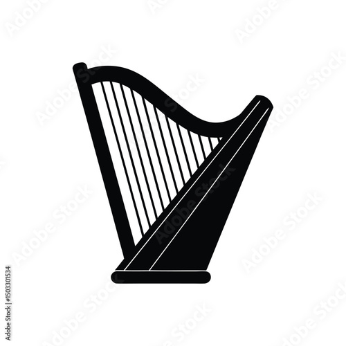 psaltery silhouette art illustration