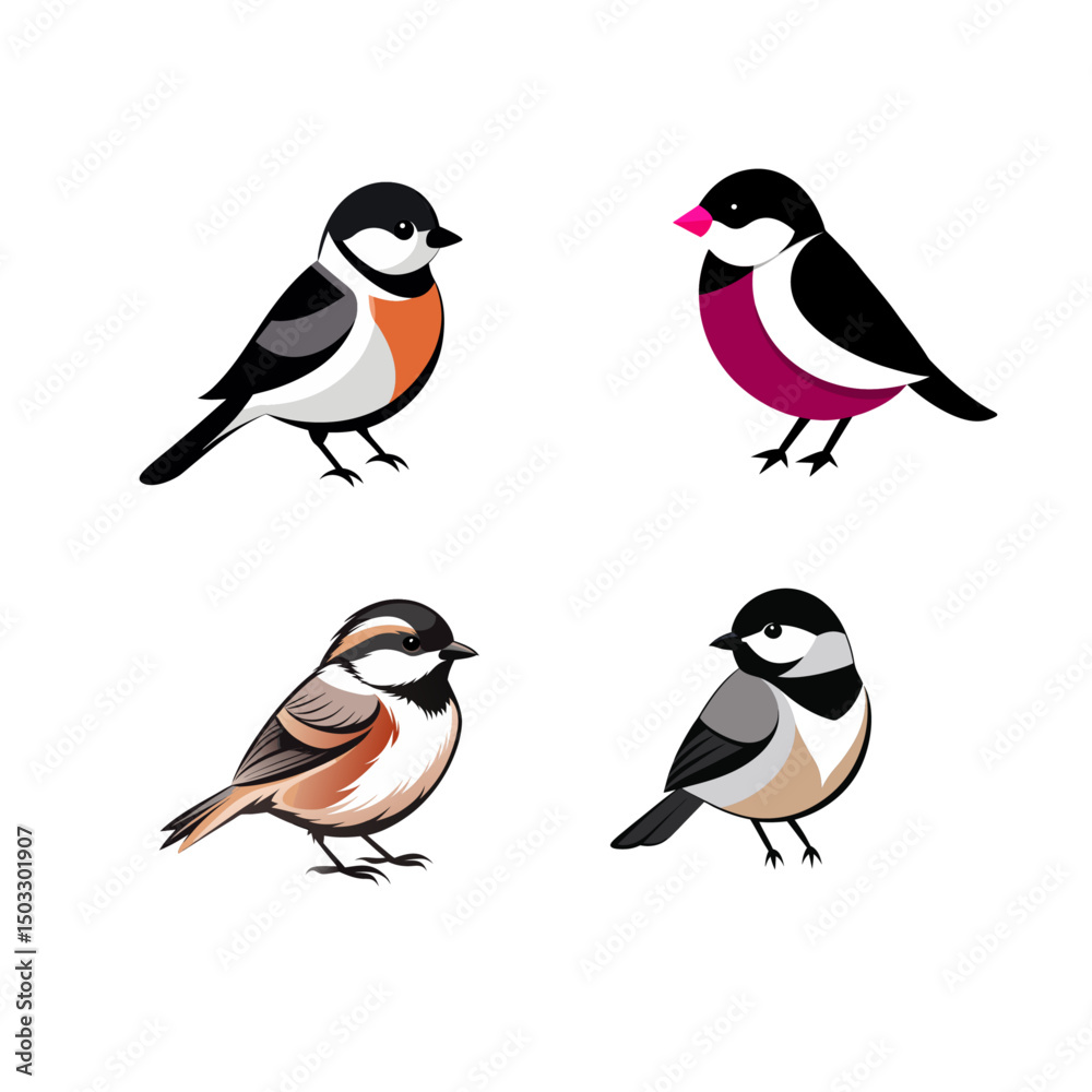 Naklejka premium set of birds