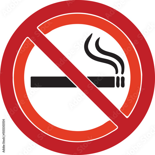 No Smoking Sign Circle Icon