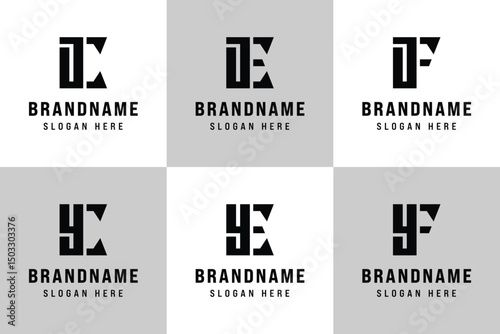 Letters JC JE JF YC YE YF Logo Set, for JC CJ JE EJ JF FJ YC CY YE EY YF FY Initials