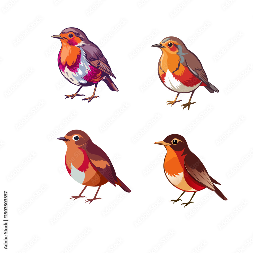 Fototapeta premium set of robin