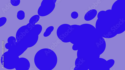 Abstract Composition of Vivid Royal Blue Organic Shapes Against a Soft Lavender Background, Illustrating Fluid Dynamics and Artistic Expression.