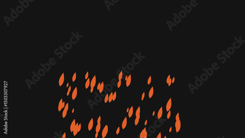 A mesmerizing illustration of scattered embers against a stark black backdrop, evoking feelings of warmth, energy, and perhaps a sense of danger.