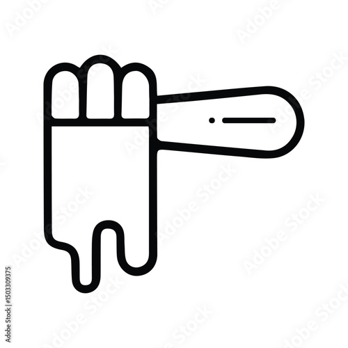 Honey Stick Icon. Illustration of Wild Honey Harvesting Tool from Wooden Stick. Honey Stirring Tool Symbol. Honey Spoon.