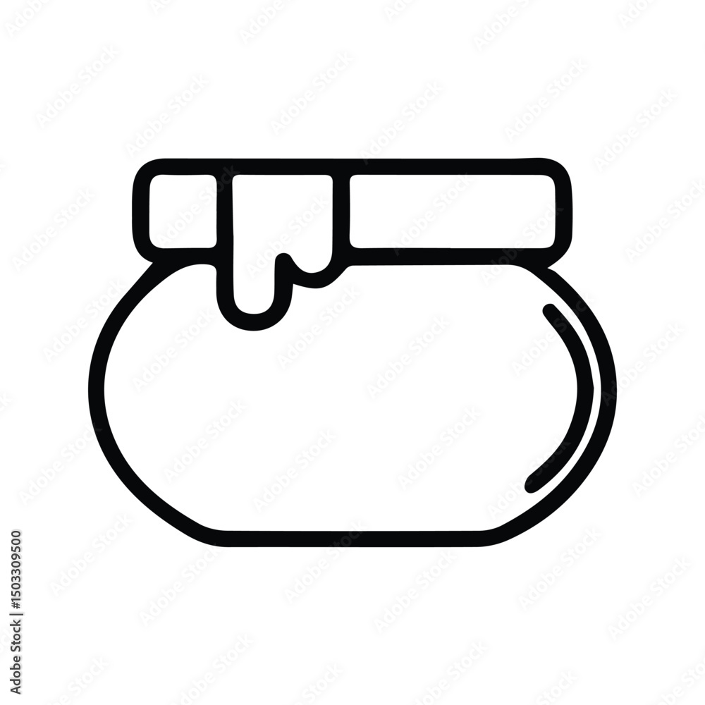 Honey Jar Icon. Illustration of Round Container for Storage of Wild Honey. Honey Symbol. Honey Jar Icon. Illustration of Round Container for Storage of Wild Honey. Honey Symbol.