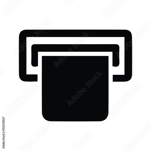 Insert ATM Card Icon. Vector Illustration Of Withdrawing Money At ATM Machine. Insert Credit Card Sign.