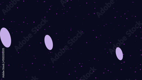 Abstract Space Scene with Distinctive Oval Shapes and a Scattered Starfield Background, Visually Appealing and Stylishly Designed.