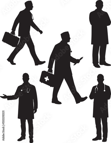 Doctor silhouette vector illustration
