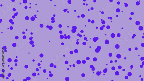 An Abstract Composition Featuring a Scattered Array of Variably Sized Purple Circles on a Pale Lavender Background