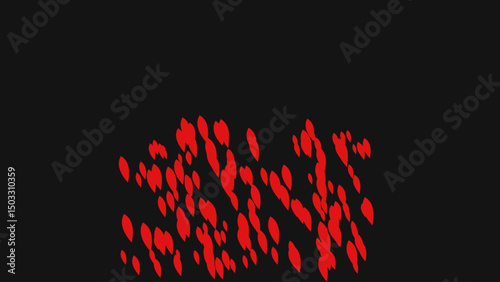 A Scattered Collection of Crimson Splotches Against a Deep Black Background, Evoking a Sense of Chaos or Violence.