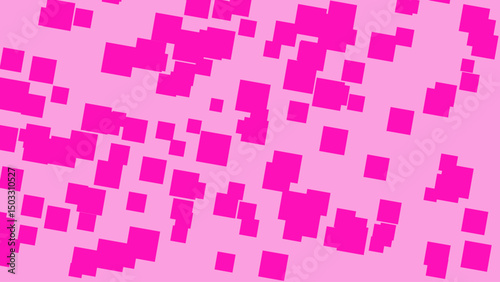 Abstract Pink Square Pattern Background, A Vibrant Digital Illustration with Varied Square Sizes and Distribution.