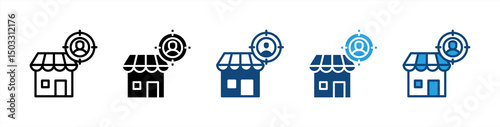 Target Market icon sheet multiple style collection