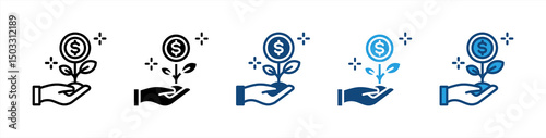 Business Investment icon sheet multiple style collection