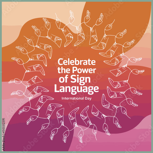 Celebrate Deaf culture, communication, and inclusivity with bold, expressive sign language visuals.
