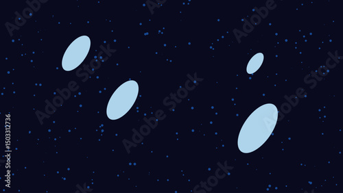 Celestial Bodies Drifting Through a Dark Cosmic Sea, A Visual Representation of the Vastness of Space.