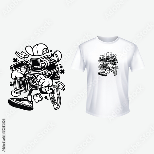 Vintage  animal t shirt design. Prints on T-shirts, sweatshirts, cases for mobile phones, souvenirs. Isolated vector illustration on white background.