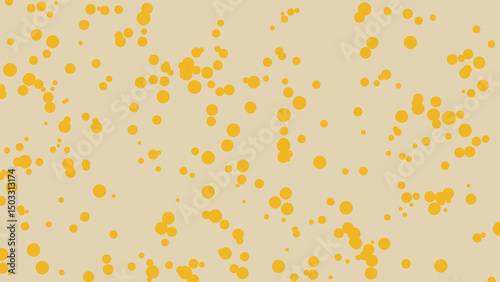 Abstract Background Image Featuring a Scattered Pattern of Golden Yellow Circles on a Beige Canvas, Ideal for Design Projects and Digital Applications.