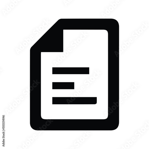 Document icon. Paper document illustration. Contract paper.