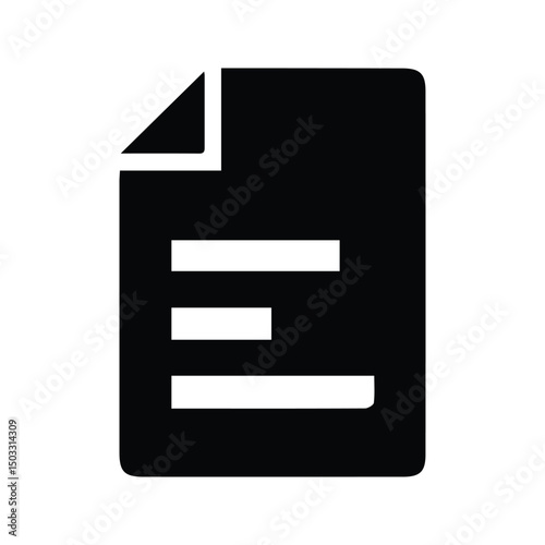 Document icon. Paper document illustration. Contract paper.