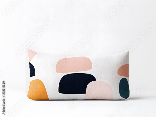 Rectangular Pillow with Abstract Geometric Pattern