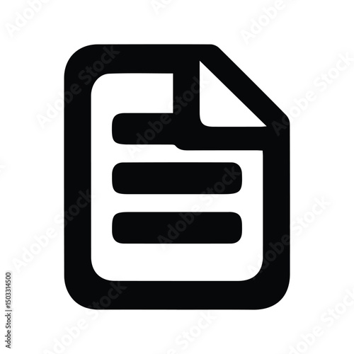 Document icon. Paper document illustration. Contract paper.
