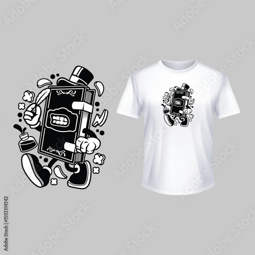 Vintage  animal t shirt design. Prints on T-shirts, sweatshirts, cases for mobile phones, souvenirs. Isolated vector illustration on white background.