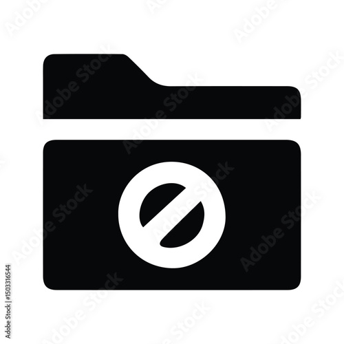 Empty Folder Icon. Folder Illustration with Cross Sign. Empty Files and Documents.