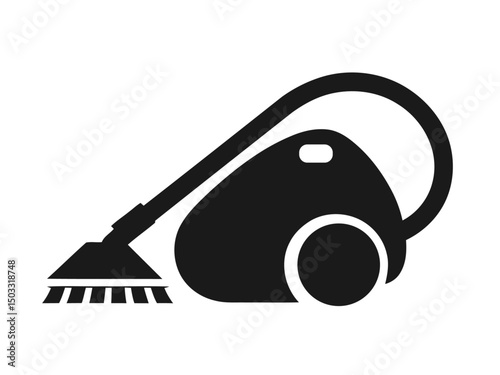 Simple black and white vacuum cleaner icon illustration