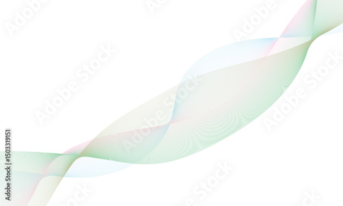 Abstract backdrop with colorful wave gradient lines on white background. Vector illustration.Wave with lines created using blend tool.