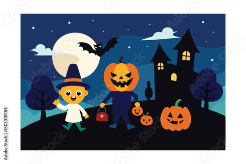halloween background with pumpkin