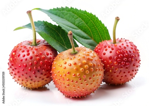muntingia calabura isolated on white background photo