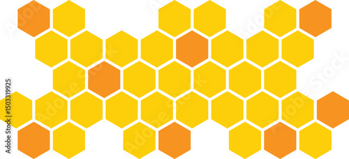 abstract yellow orange honeycomb vector background design.