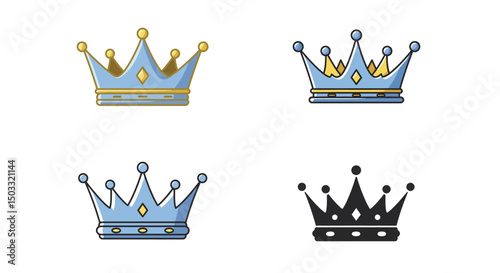 set of crowns vector