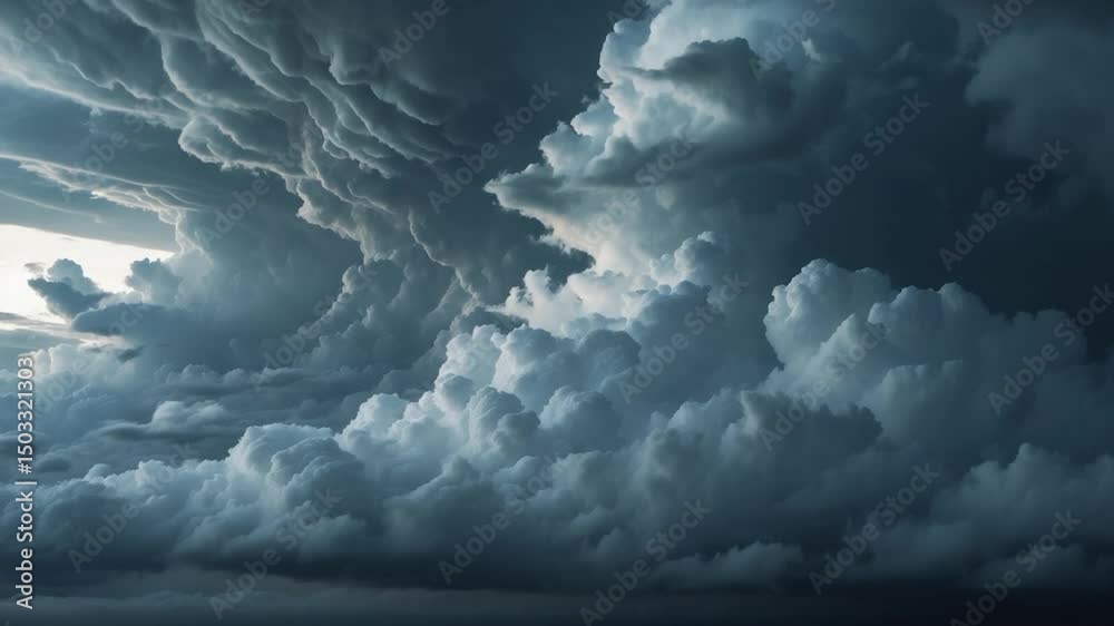 Dense dark clouds - a striking sky before the storm.
