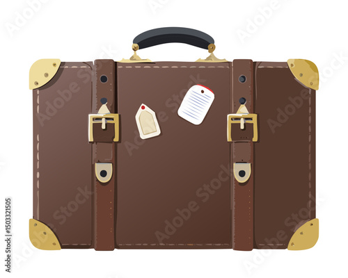 Red Suitcase with Backpack and Bottle