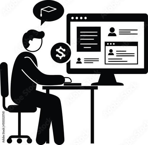 Vector Illustration Online Education Business Concept