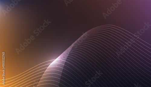 Dynamic Waveform on Gradient Backdrop: Modern Abstract Design with Flowing Lines and Warm to Cool Tone Transition for Contemporary Digital Art Projects