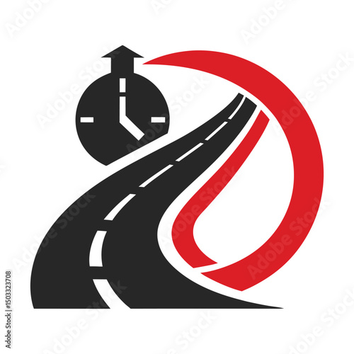 Road and Clock Abstract Logo - Time and Travel Branding photo